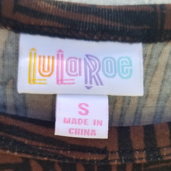 LulaRoe Simply Comfortable Dress S Brown Black - Picture 3 of 8